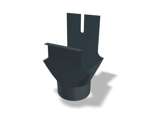 PREFA afvoertuit vierkant aluminium, breedte 86/80 mm voor ronde afvoer, Antraciet P10 RAL 7016