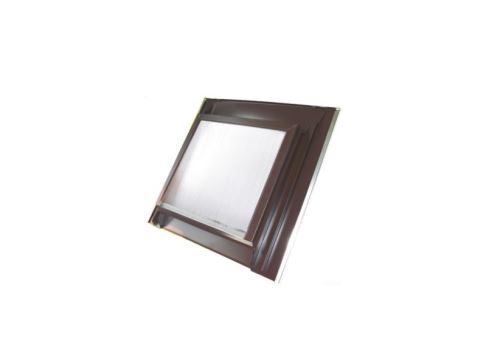 Aluminium dakraam met makrolon, 600 x 600, bruin