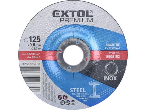 EXTOL Snijschijf voor staal/roestvrij, diameter 125 x 0,8 x 22,2 mm 8808152