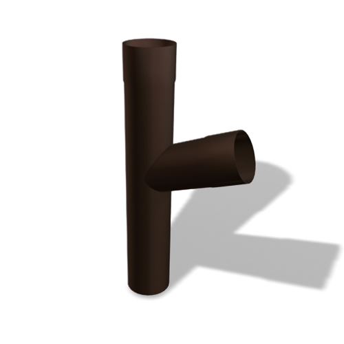 PREFA aftakking voor regenpijp aluminium Ø 100/100 mm, Notenbruin P10 RAL 8019