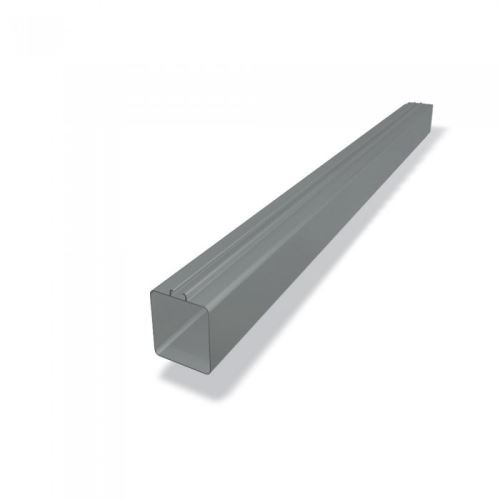 PREFA vierkante aluminium regenpijp 100 x 100 mm, lengte 3M, Lichtgrijs P10 RAL 7005